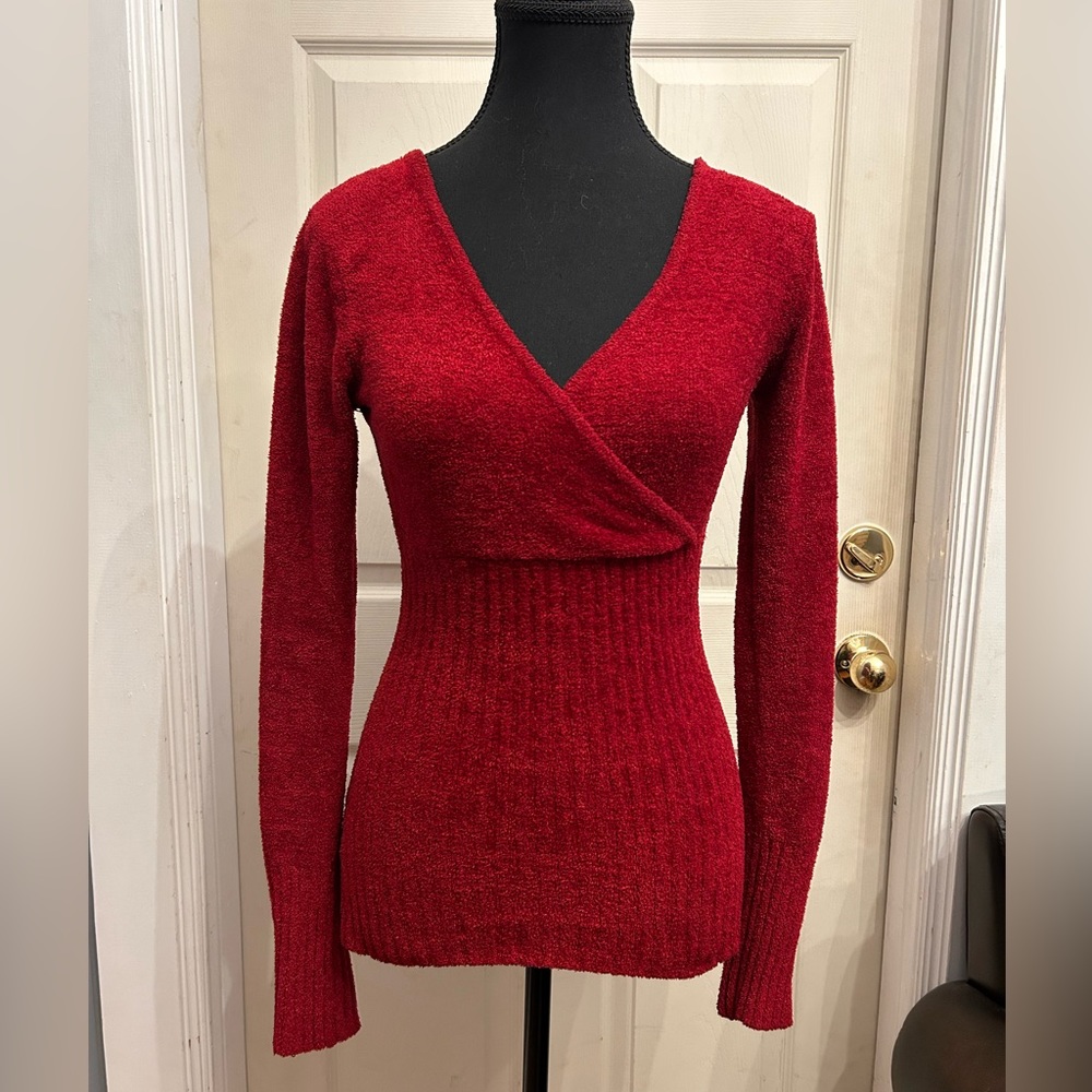 Jules + James Sweater in dark red/wine, size S